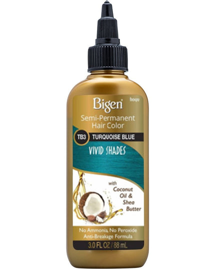 Bigen Semi Permanent Vivid Shades Hair Color TB3 Turquoise Blue 3 Oz