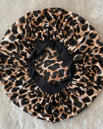 Patterned Sleep Cap / Brown Leopard