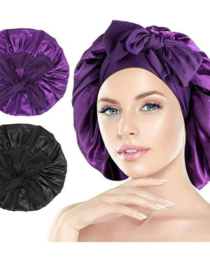 Large Satin Sleep Cap / Black