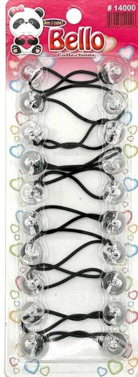 10 Ball / 16mm Ball Ponytail Holders - Multiple Colors - Clear
