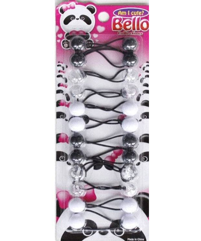 10 Ball / 16mm Ball Ponytail Holders - Multiple Colors - Clear & White & Black