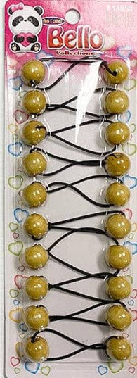 10 Ball / 16mm Ball Ponytail Holders - Multiple Colors - Wood Beige