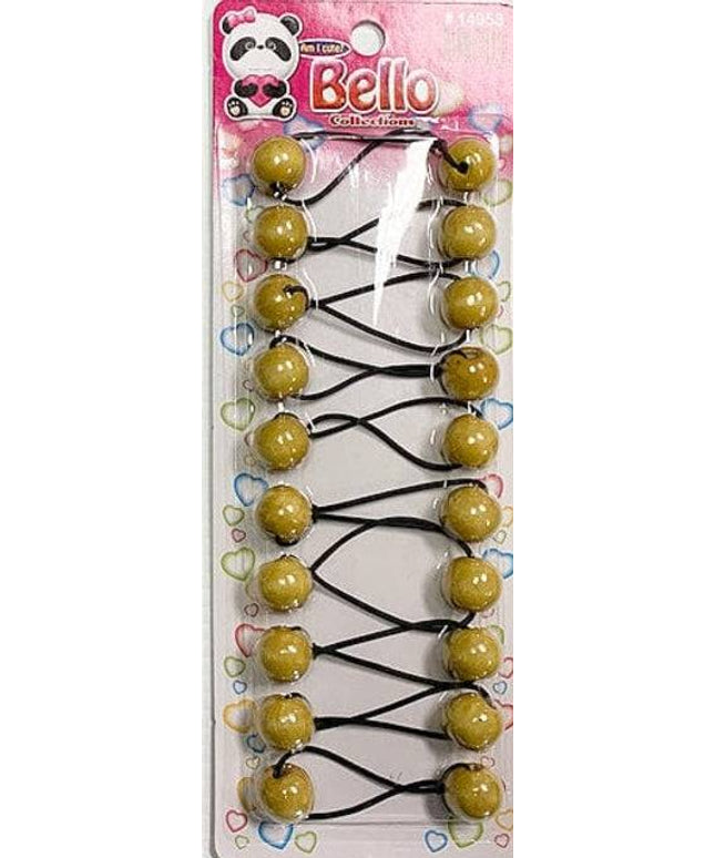 10 Ball / 16mm Ball Ponytail Holders - Multiple Colors - Wood Beige