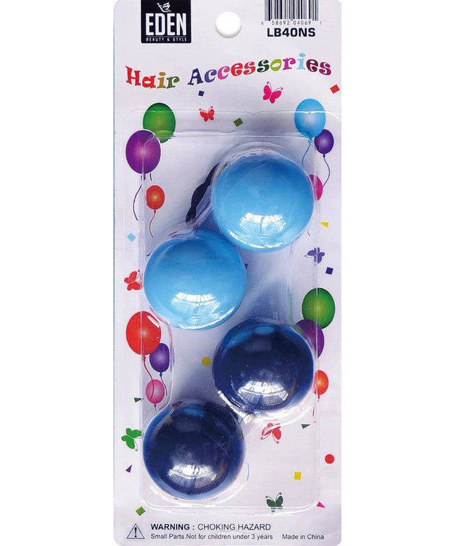 2 Ball / 40mm Ball Ponytail Holders - Multiple Colors - SKY BLUE/NAVY