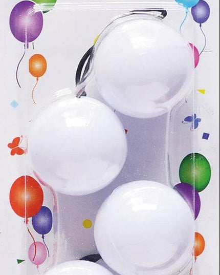 2 Ball / 40mm Ball Ponytail Holders - Multiple Colors - WHITE