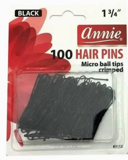 Annie 100Pc Black Hair Pins 1 3/4" Micro-ball Tipped