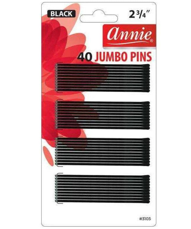 Annie 40Pc Jumbo Curved Pins Black 2 3/4"