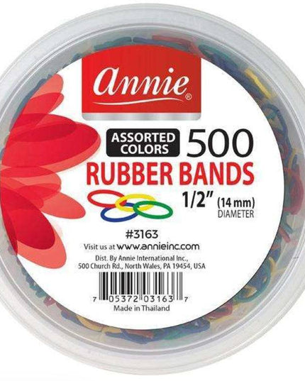 Annie 500Pc Rubber Bands Assort 1/2"