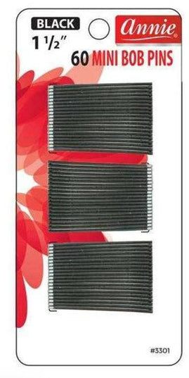 Annie 60Pc Mini Bob Pins Black 1 1/2"