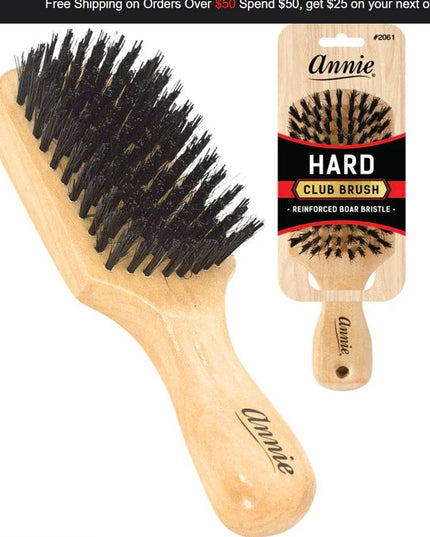 Annie Hard Club Boar & Nylon Bristle Brush
