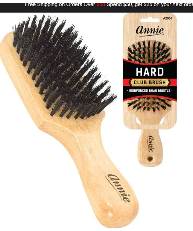 Annie Hard Club Boar & Nylon Bristle Brush