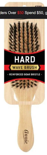 Annie Hard Wave Boar & Nylon Bristle Brush Light Brown