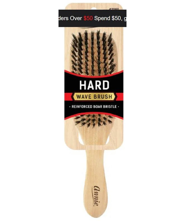 Annie Hard Wave Boar & Nylon Bristle Brush Light Brown