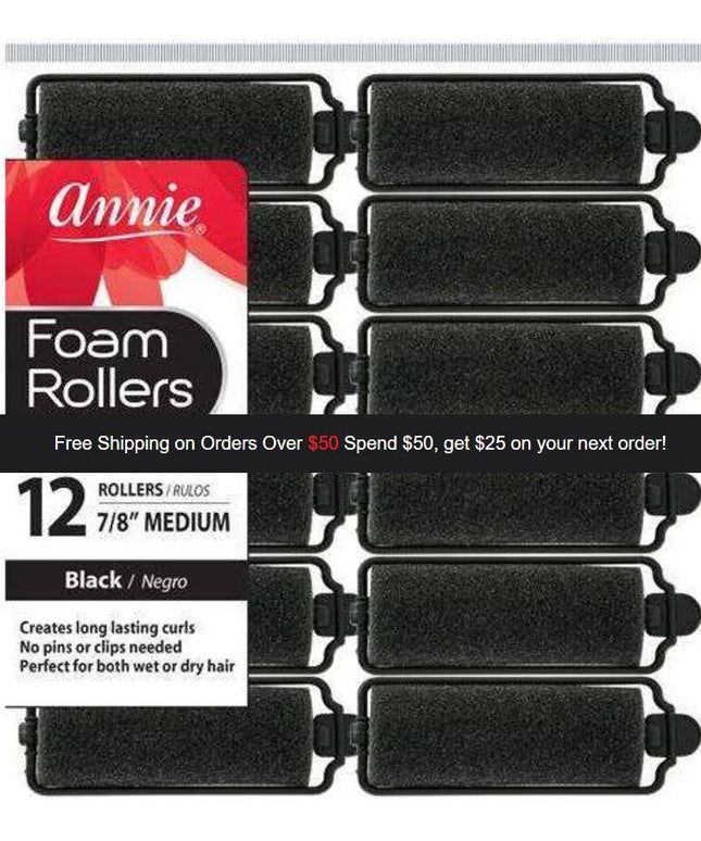 Annie Medium Foam Roller 12Pc Black