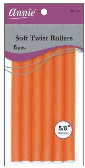 Annie Soft Twist Rollers 7" Long 6Pc Orange