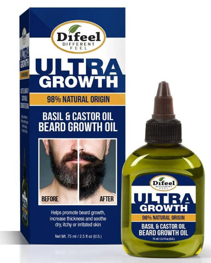 Difeel Men's Ultra Growth Basil & Castor Beard Growth Oil 2.5oz