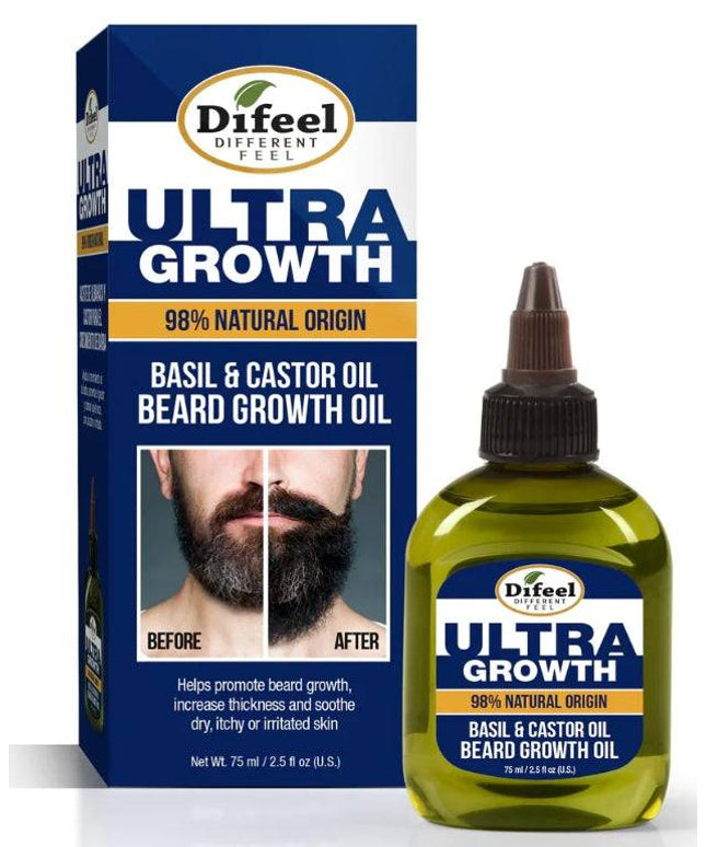 Difeel Men's Ultra Growth Basil & Castor Beard Growth Oil 2.5oz
