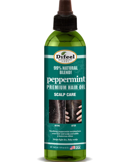 Difeel 99% Natural Premium Hair Oil Peppermint Scalp Care 8oz