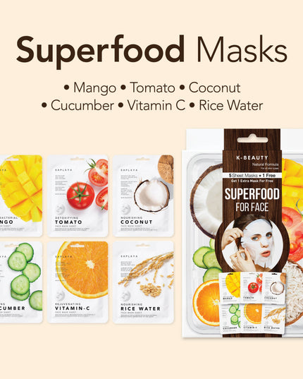 Saplaya - K Beauty Superfood Face Mask Sheet 6 PK