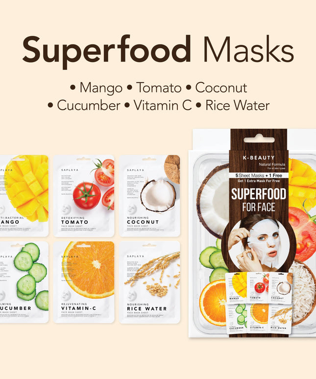 Saplaya - K Beauty Superfood Face Mask Sheet 6 PK
