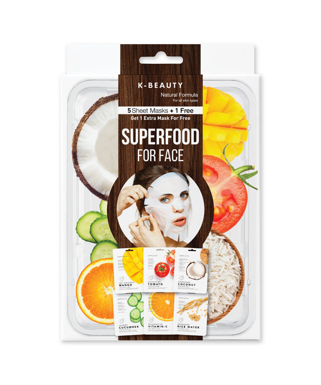 Saplaya - K Beauty Superfood Face Mask Sheet 6 PK