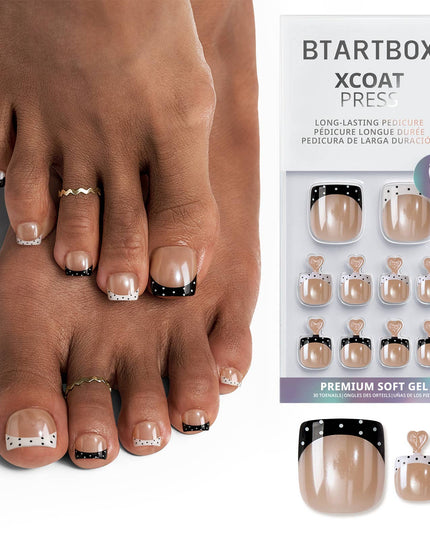 Star French Tip Square Toenails- Press On Toe Nail