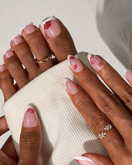 Star French Tip Square Toenails- Press On Toe Nail