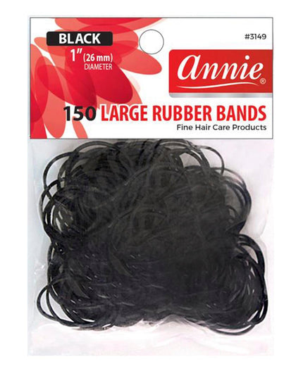 Annie 150Pc Rubber Bands Black Large