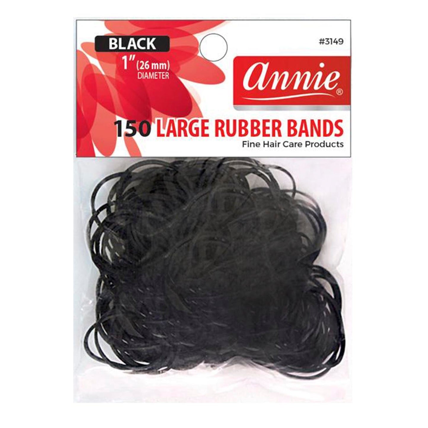 Annie 150Pc Rubber Bands Black Large
