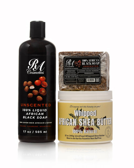 100% Liquid African Black Soap, Unscented - 8oz
