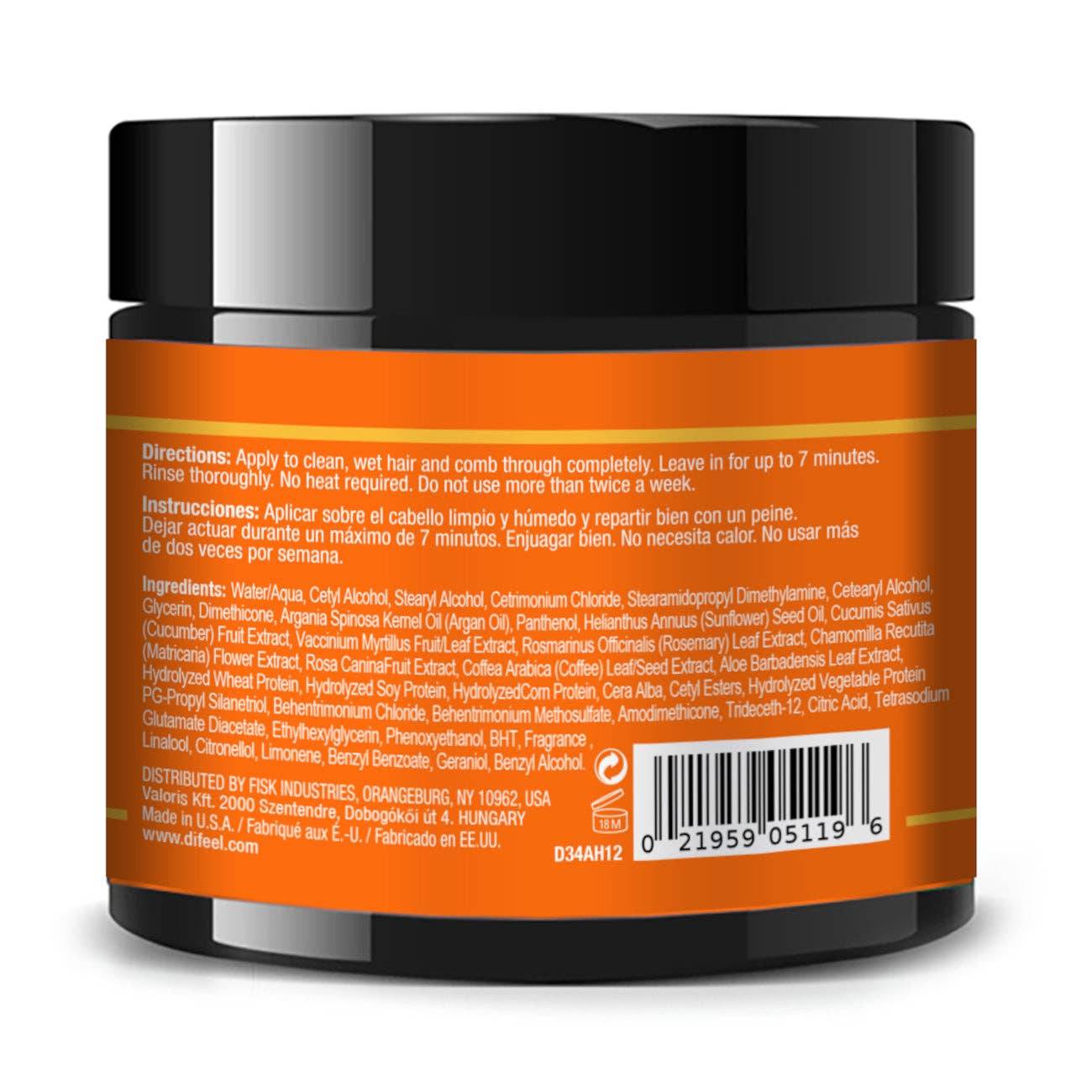 Difeel Argan Hydrating Hair Mask 12 oz