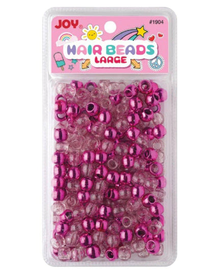 Joy Large Hair Beads 240Ct Pink Metallic & Glitter