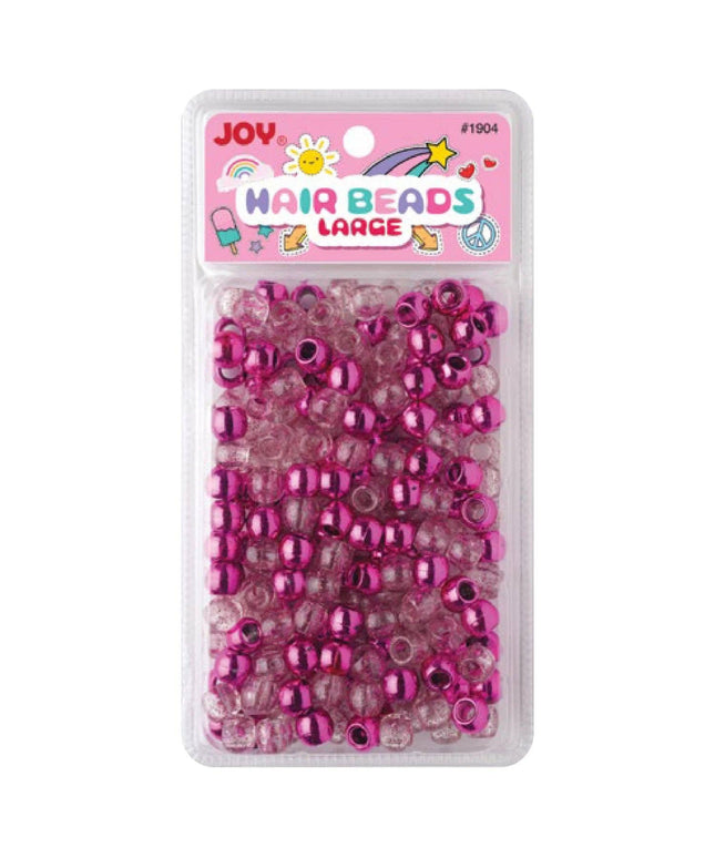 Joy Large Hair Beads 240Ct Pink Metallic & Glitter