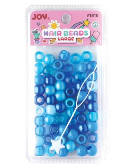 Joy Large Hair Beads 60Ct Blue Asst