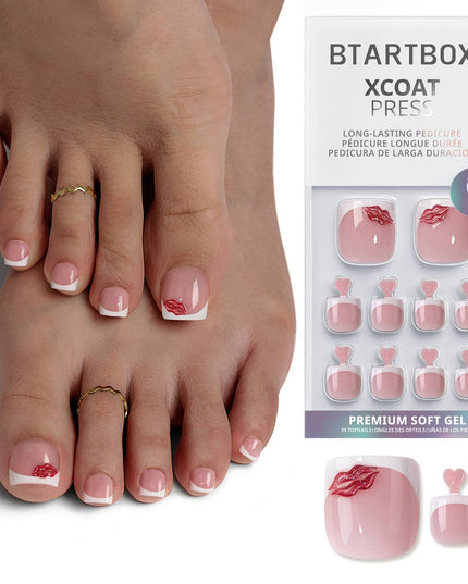 Star French Tip Square Toenails- Press On Toe Nail