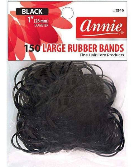Annie Rubber Bands Large 150Ct Black