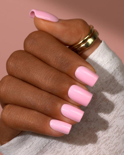 Short Square White Plain Nails - Natural Nude Press On Nails