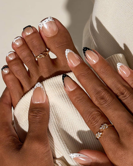 Star French Tip Square Toenails- Press On Toe Nail
