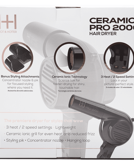 Hot & Hotter Ceramic Pro-2000 Dryer Black