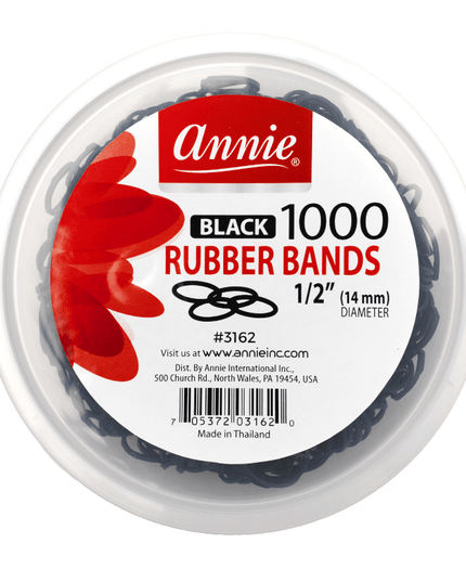 Annie Rubber Bands 1000Ct Black