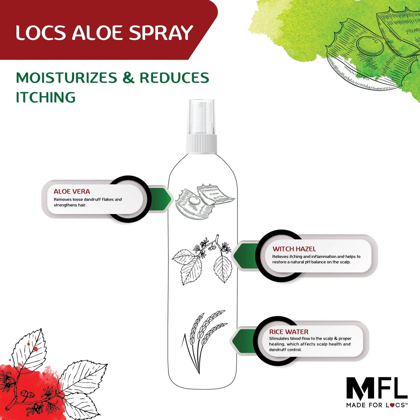 MFL Locs Vegan Aloe Refresher Spray 8 oz