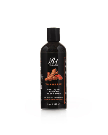 100% Liquid African Black Soap, Turmeric - 8oz