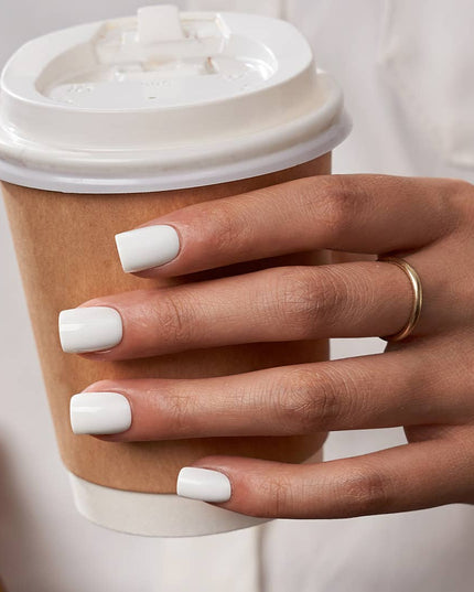 Short Square White Plain Nails - Natural Nude Press On Nails