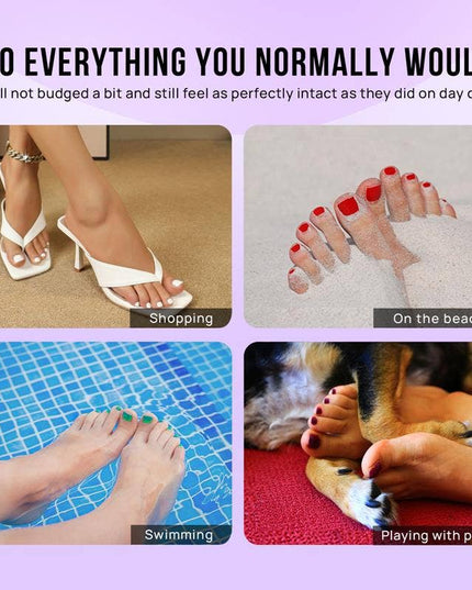 Pink Ombre Short Squoval Toenails-Soft Gel Press On Toe Nail