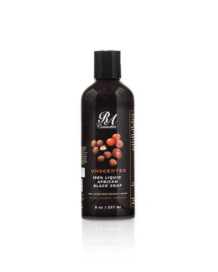 100% Liquid African Black Soap, Unscented - 8oz