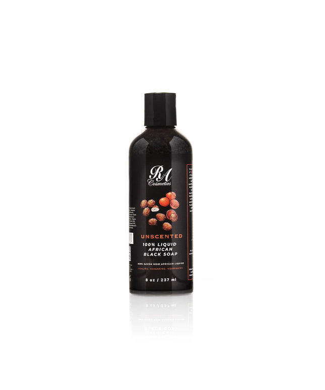 100% Liquid African Black Soap, Unscented - 8oz