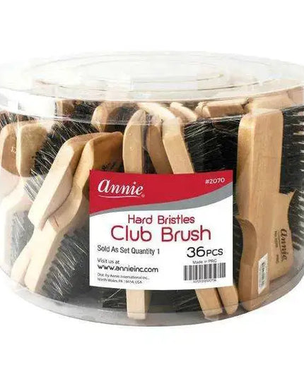 Annie Hard Mini Club Boar & Nylon Bristle Brush