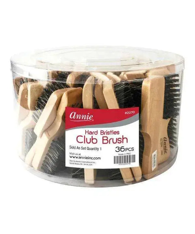Annie Hard Mini Club Boar & Nylon Bristle Brush