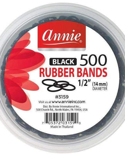 Annie 500Pc Rubber Bands Black