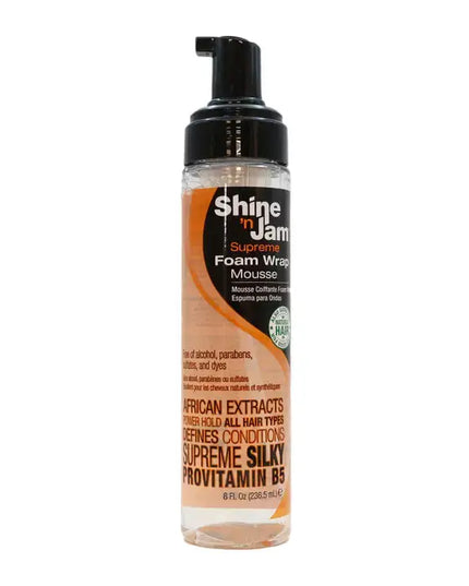 Ampro Shine-N-Jam Foam Wrap Mousse, Supreme Hold, 8 Oz.